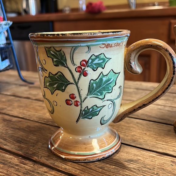 2 Hand painted Holiday Coffee mugs - Picture 5 of 9